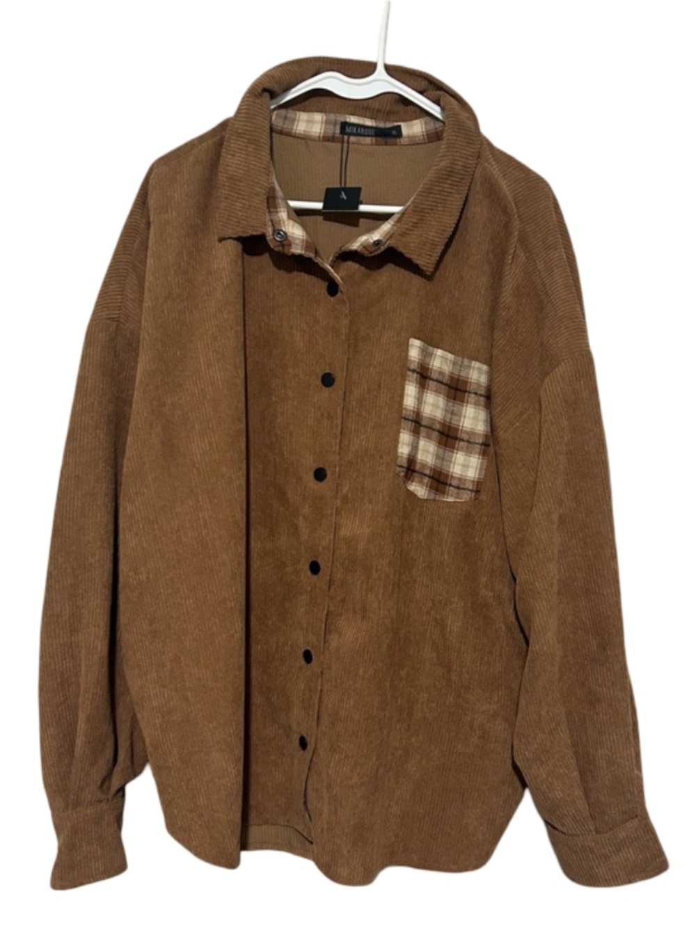 Mikarose NWT Brown Corduroy Shirt Jacket Button Down Size XL